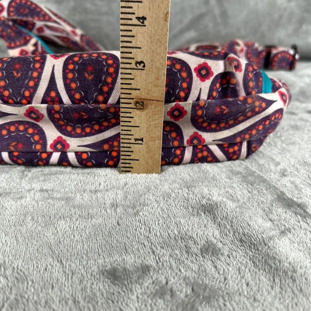 KAVU Sydney Satchel Crossbody Bag Purple Orange Paisley Canvas Shoulder Bag